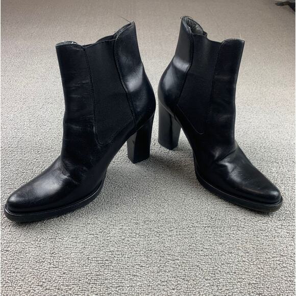Miu Miu Shoes - Miu Miu Women's 37.5 Black Leather Boots Minimalist Heels